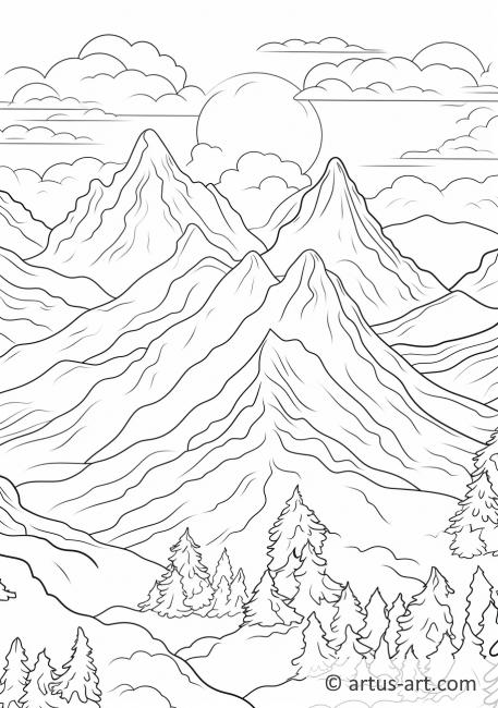 Página para colorear de Montañas Brumosas